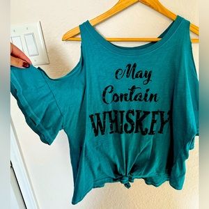 Women’s Small Cold Shoulder Whisky Top